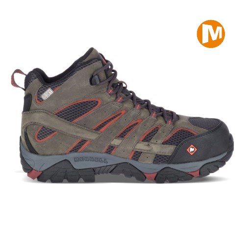 Pánské Pracovní Boty Merrell Moab Vertex Mid Waterproof Comp Toe Tmavě Šedé (CZ. HKMUQ)